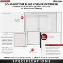REV A SHELF : Orion Gray Two-Tier Elite Optimizer w/ Soft-Close Slides for 18" Blind Corner Cabinet Openings
