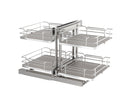 REV A SHELF : Gray Two-Tier Elite Optimizer w/ Soft-Close Slides for 18" Blind Corner Cabinet Openings