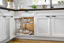 REV A SHELF : Gray Two-Tier Elite Optimizer w/ Soft-Close Slides for 18" Blind Corner Cabinet Openings