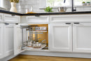 REV A SHELF : Gray Two-Tier Elite Optimizer w/ Soft-Close Slides for 18" Blind Corner Cabinet Openings