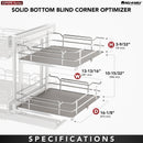 REV A SHELF : Gray Two-Tier Elite Optimizer w/ Soft-Close Slides for 18" Blind Corner Cabinet Openings