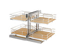 REV A SHELF : Maple Two-Tier Elite Optimizer w/ Soft-Close Slides for 18" Blind Corner Cabinet Openings