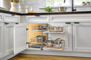 REV A SHELF : Maple Two-Tier Elite Optimizer w/ Soft-Close Slides for 18" Blind Corner Cabinet Openings