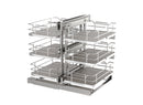REV A SHELF : Gray Three-Tier Elite Optimizer w/ Soft-Close Slides for 15" Blind Corner Cabinet Openings