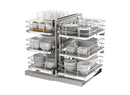 REV A SHELF : Gray Three-Tier Elite Optimizer w/ Soft-Close Slides for 15" Blind Corner Cabinet Openings