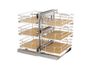 REV A SHELF : Maple Three-Tier Elite Optimizer w/ Soft-Close Slides for 15" Blind Corner Cabinet Openings