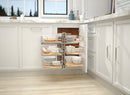 REV A SHELF : Maple Three-Tier Elite Optimizer w/ Soft-Close Slides for 15" Blind Corner Cabinet Openings