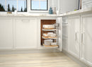 REV A SHELF : Maple Three-Tier Elite Optimizer w/ Soft-Close Slides for 15" Blind Corner Cabinet Openings