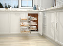 REV A SHELF : Maple Three-Tier Elite Optimizer w/ Soft-Close Slides for 15" Blind Corner Cabinet Openings