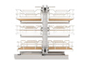 REV A SHELF : Maple Three-Tier Elite Optimizer w/ Soft-Close Slides for 15" Blind Corner Cabinet Openings