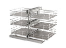 REV A SHELF : Gray Three-Tier Elite Optimizer w/ Soft-Close Slides for 18" Blind Corner Cabinet Openings