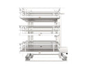 REV A SHELF : Gray Three-Tier Elite Optimizer w/ Soft-Close Slides for 18" Blind Corner Cabinet Openings