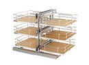 REV A SHELF : Maple Three-Tier Elite Optimizer w/ Soft-Close Slides for 18" Blind Corner Cabinet Openings