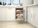 REV A SHELF : Maple Three-Tier Elite Optimizer w/ Soft-Close Slides for 18" Blind Corner Cabinet Openings