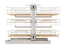 REV A SHELF : Maple Three-Tier Elite Optimizer w/ Soft-Close Slides for 18" Blind Corner Cabinet Openings