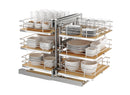 REV A SHELF : Maple Three-Tier Elite Optimizer w/ Soft-Close Slides for 18" Blind Corner Cabinet Openings