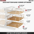 REV A SHELF : Maple Three-Tier Elite Optimizer w/ Soft-Close Slides for 18" Blind Corner Cabinet Openings