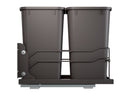 REV A SHELF : Steel Bottom Mount Double Pullout Waste Container w/ Soft-Close
