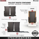 REV A SHELF : Steel Bottom Mount Double Pullout Waste Container w/ Soft-Close