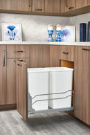 REV A SHELF : Steel Bottom Mount Double Pullout Waste Container w/ Soft-Close