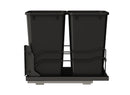 REV A SHELF : Steel Double Black 27 Qt. Bottom Mount Pullout Waste Container w/ Soft-Close for 15" Base Cabinets