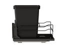 REV A SHELF : Steel Single Black 35 Qt. Bottom Mount Pullout Waste Container w/ Soft-Close for 15" Base Cabinets
