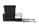 REV A SHELF : Steel Single Black 35 Qt. Bottom Mount Pullout Waste Container w/ Soft-Close for 15" Base Cabinets