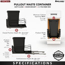 REV A SHELF : Steel Single Black 35 Qt. Bottom Mount Pullout Waste Container w/ Soft-Close for 15" Base Cabinets