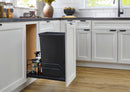 REV A SHELF : Steel Single Black 50 Qt. Bottom Mount Pullout Waste Container w/ Soft-Close for 15" Base Cabinets