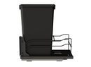 REV A SHELF : Steel Single Black 50 Qt. Bottom Mount Pullout Waste Container w/ Soft-Close for 15" Base Cabinets