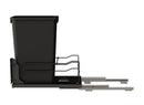 REV A SHELF : Steel Single Black 50 Qt. Bottom Mount Pullout Waste Container w/ Soft-Close for 15" Base Cabinets