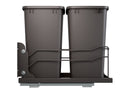 REV A SHELF : Steel Bottom Mount Double Pullout Waste Container w/ Soft-Close
