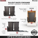 REV A SHELF : Steel Bottom Mount Double Pullout Waste Container w/ Soft-Close