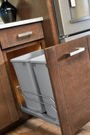REV A SHELF : Steel Bottom Mount Double Pullout Waste Container w/ Soft-Close