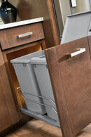 REV A SHELF : Steel Bottom Mount Double Pullout Waste Container w/ Soft-Close