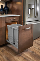 REV A SHELF : Steel Bottom Mount Double Pullout Waste Container w/ Soft-Close