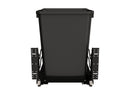 REV A SHELF : Steel Double Black 35 Qt. Bottom Mount Pullout Waste Container w/ Soft-Close for 18" Base Cabinets