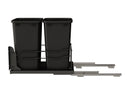 REV A SHELF : Steel Double Black 35 Qt. Bottom Mount Pullout Waste Container w/ Soft-Close for 18" Base Cabinets