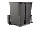 REV A SHELF : Steel Bottom Mount Double Pullout Waste Container for Full-Height Cabinets w/ Soft-Close