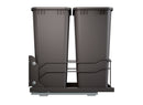 REV A SHELF : Steel Bottom Mount Double Pullout Waste Container for Full-Height Cabinets w/ Soft-Close