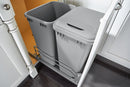 REV A SHELF : Steel Bottom Mount Double Pullout Waste Container for Full-Height Cabinets w/ Soft-Close