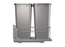 REV A SHELF : Steel Bottom Mount Double Pullout Waste Container for Full-Height Cabinets w/ Soft-Close