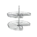 REV A SHELF : Steel Kidney-Shaped 2-Shelf Lazy Susans for Corner Base Cabinets