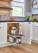 REV A SHELF : Two-Tier Side Mount Pullout Steel Wire Organizer