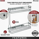 REV A SHELF : Two-Tier Side Mount Pullout Steel Wire Organizer