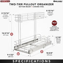 REV A SHELF : Two-Tier Undersink Steel Wire Pullout Organizer