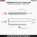REV A SHELF : Chrome Undersink 2-Prong Pullout Dish Towel Bar