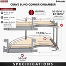REV A SHELF : Contemporary Curve Pullout Organizer for Left Opening/Blind Right Corner Cabinet