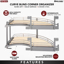 REV A SHELF : Contemporary Curve Pullout Organizer for Right Opening/Blind Left Corner Cabinet