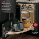 REV A SHELF : Contemporary Curve Pullout Organizer for Right Opening/Blind Left Corner Cabinet